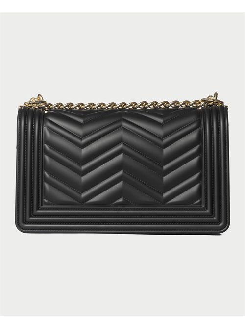 Marc Ellis Quilted Leather Black Bag MARC ELLIS | FLAT WAVE MBLACK/LIGHT GOLD